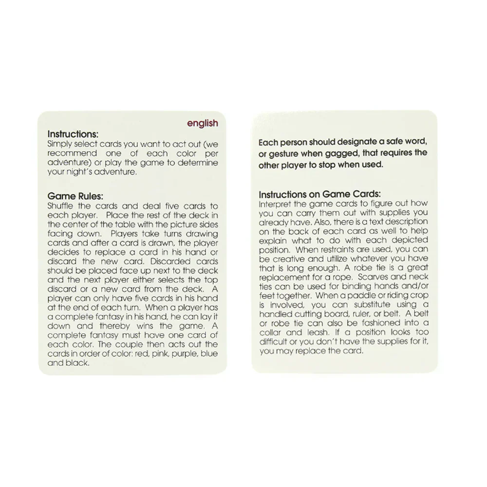 50 Positions of Bondage Card Game