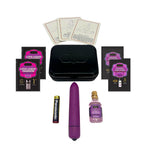 WEEKENDER KIT VIBE  Includes: Oil of Love, Reusable 10 speed mini vibe, Massage Oil, Love Liquid and Erotic Playcards