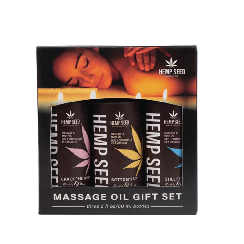 Earthly Body Valentine BDSM Hemp Seed Massage Oil Gift Set