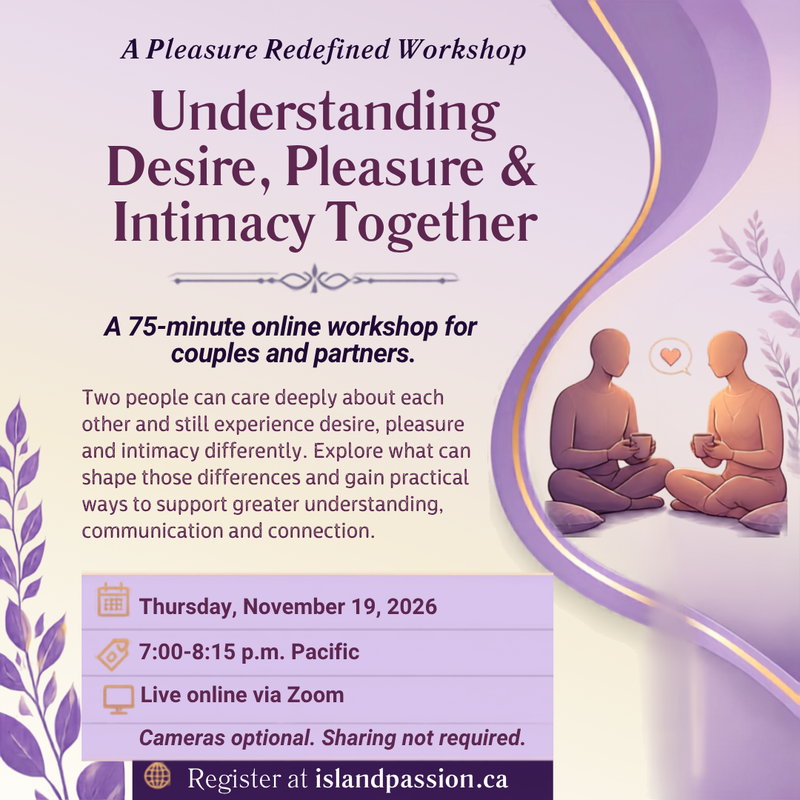 Understanding Desire, Pleasure & Intimacy Together | Online Workshop for Couples | November 15