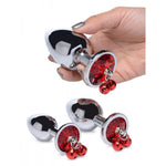 Red Gem with Balls Anal Plug Set