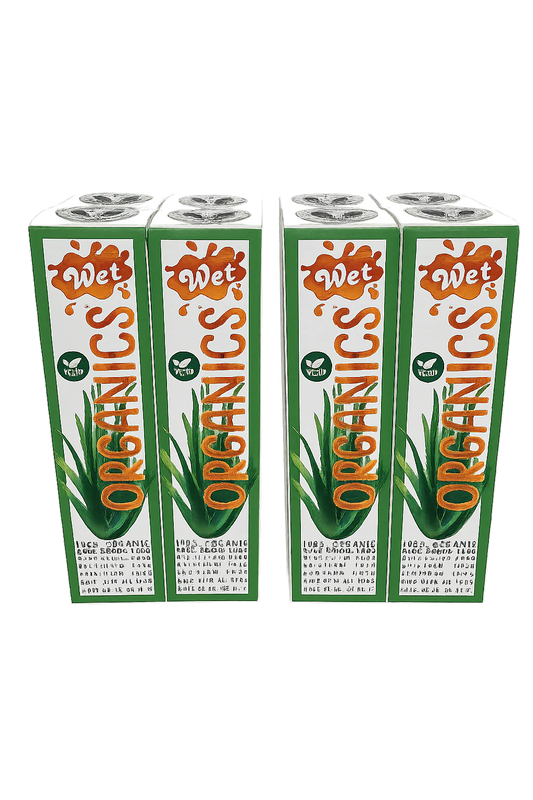 8 Pack Wet Organics Aloe Based Lubricant 3.1 FL. OZ. / 93mL